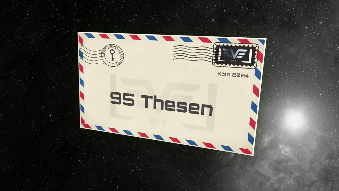 Show-Umschlag „95 Thesen“ vor Sternenhimmel